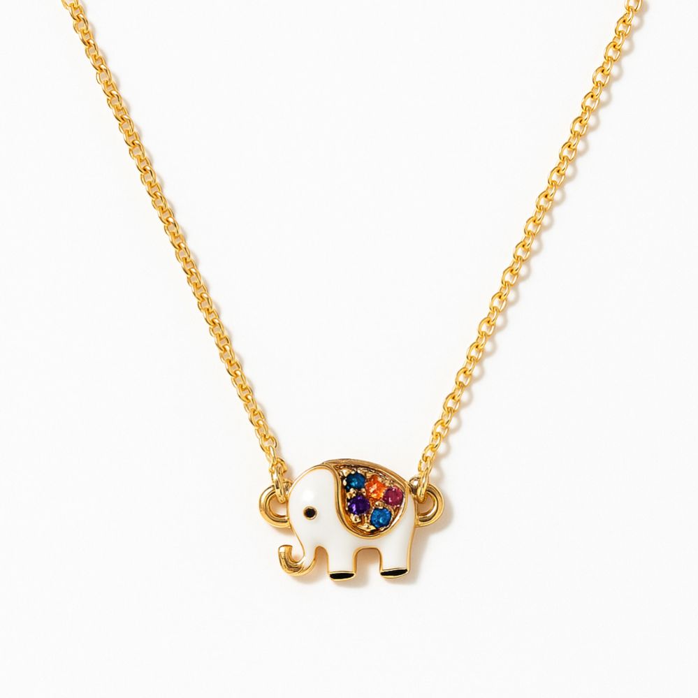 EleCharm ? Enamel Elephant Pendant Necklace