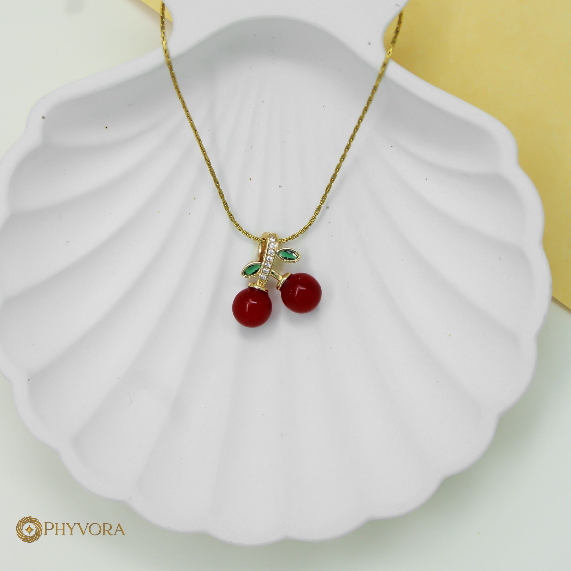 Cherry Pop Charm 18k Necklace