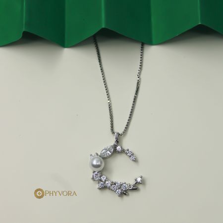 Stardream Crystal Moon Pendant necklace